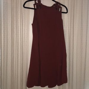 free people maroon dress with back cutout